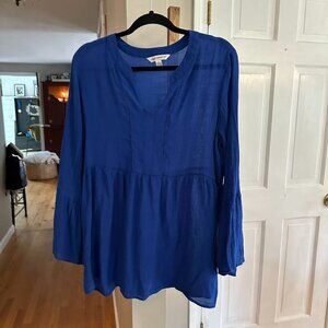 blue peasant top